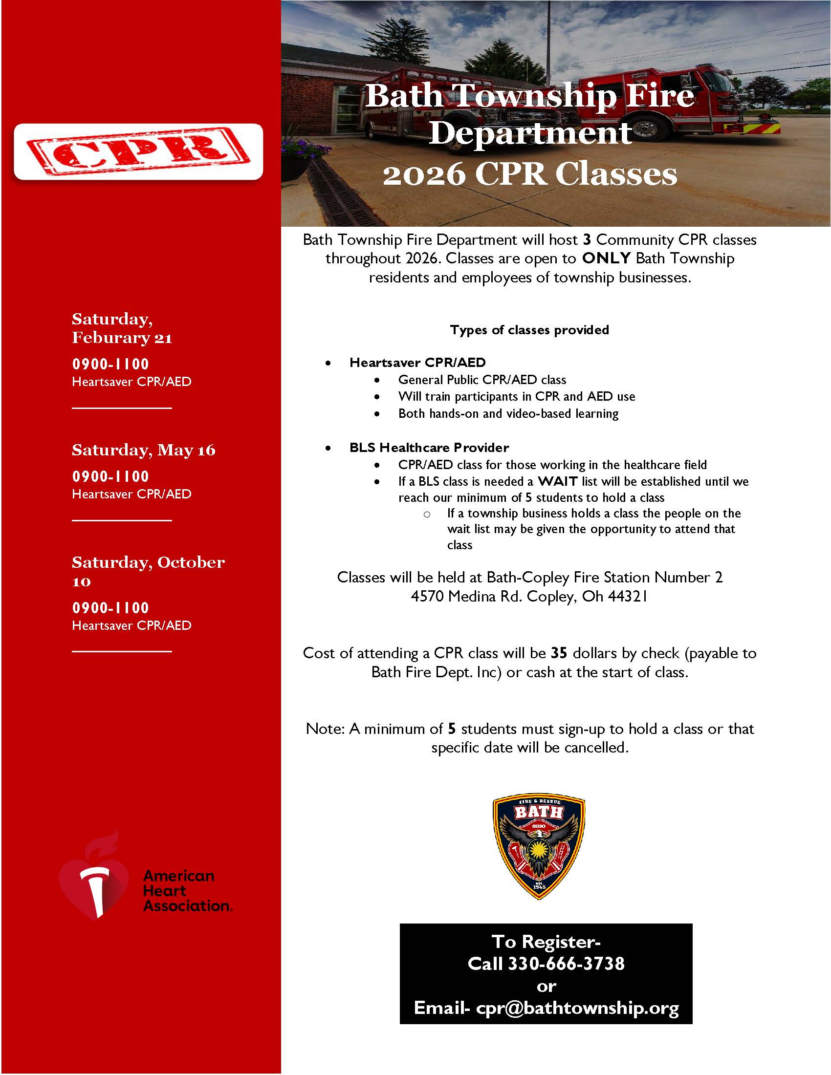 CPR Class flyer